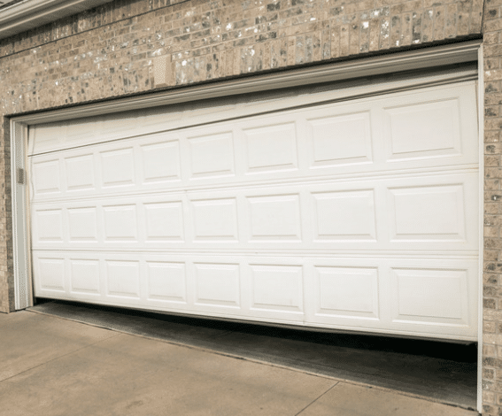 Broken section garage door