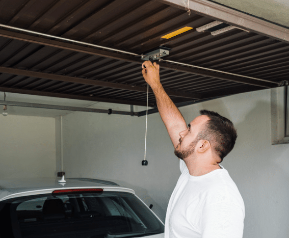 Preparing garage door for repair