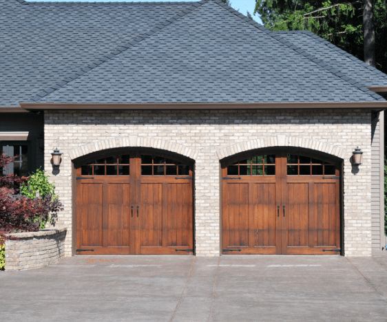 Modern wooden garage door