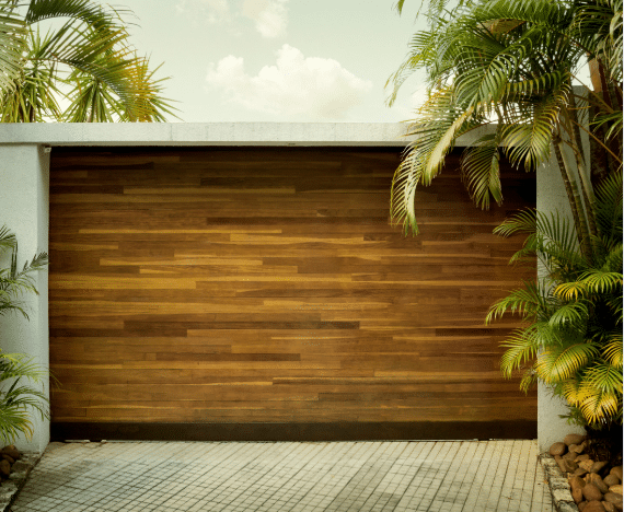 Mahogany garage door